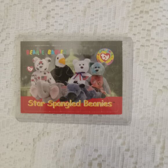 Ty Beanie Baby Spangle the Bear in original packaging with puzzle card - Picture 3 of 3